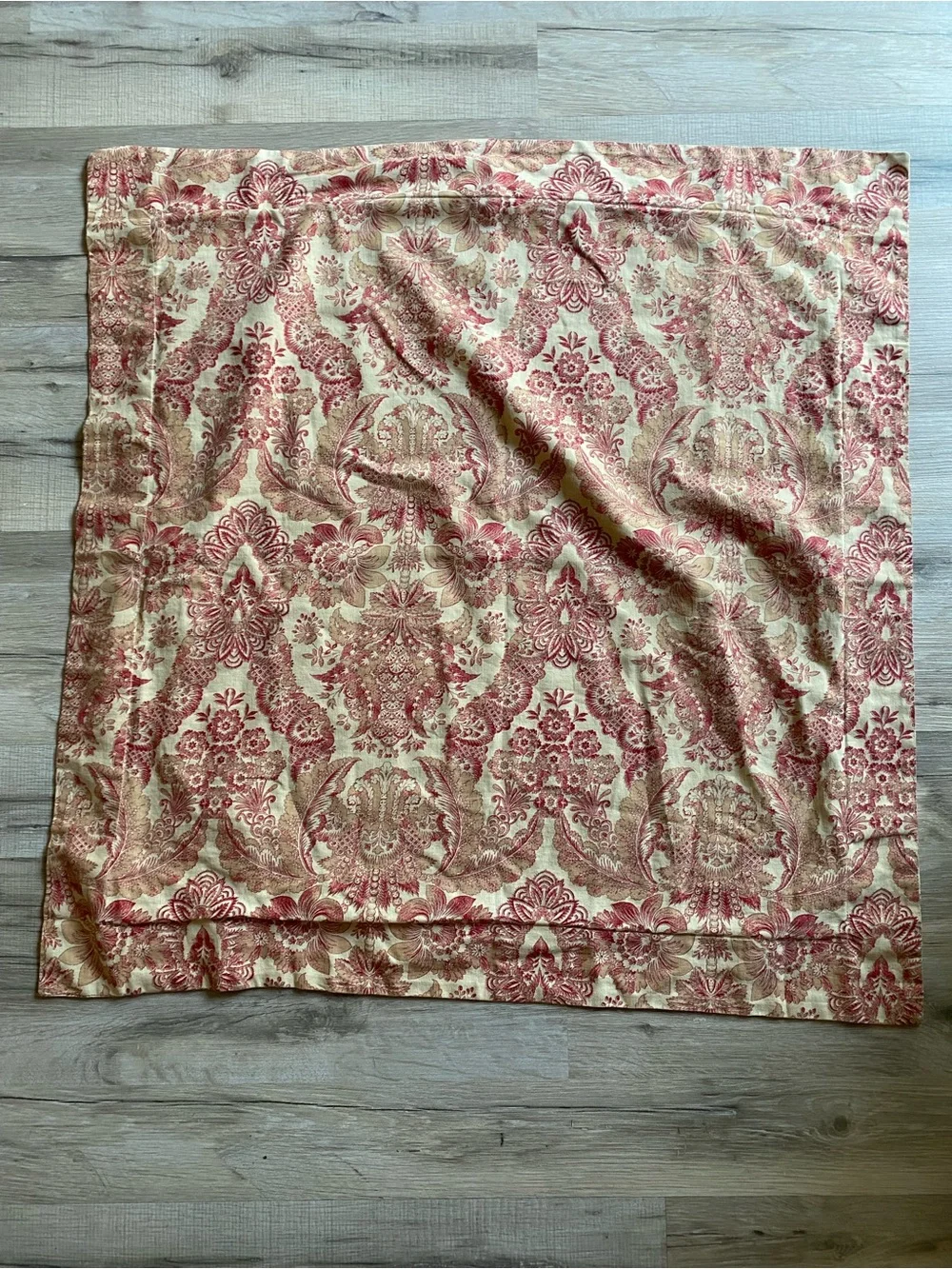 Pottery Barn Pink and Cream Toile Euro Pillow Cover for Bedding 30”